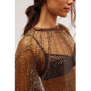 FREE PEOPLE NWT Sparks Fly Top / Olive Tapenade - xs